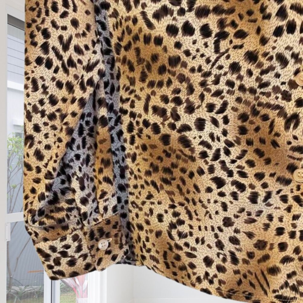 Notations Leopard Print Button-Up Blouse Women’s … - image 5